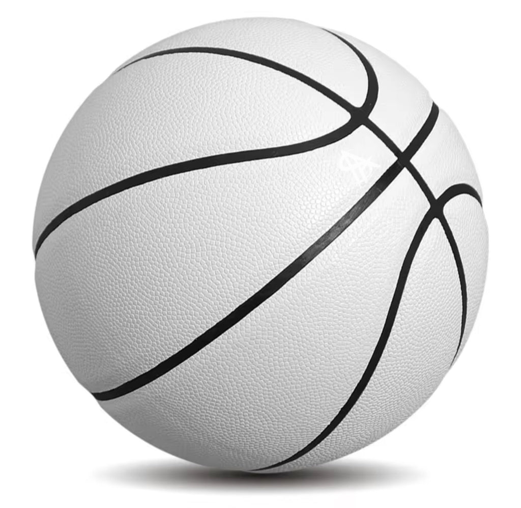 Sports Arena White Anti-Slip Basketball – Premium PU Composite Leather